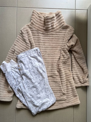 Yamamay pajama set used, brown and white, S/M