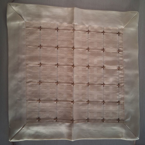Table linen in beige-honey shade like new, 0.38 × 0.38 m