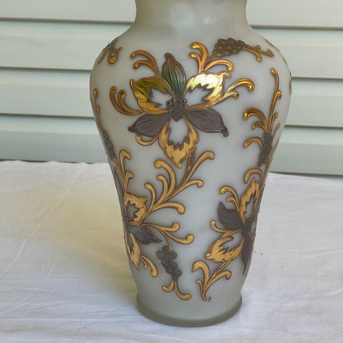 Art Nouveau antique opaline vase
