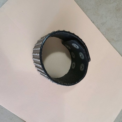 Vintage leather goth bracelet with studs in good condition
