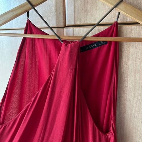 Zara maxi dress red summer like new, size L