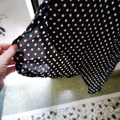 Asymmetric polka dot summer dress small - medium new, black and white