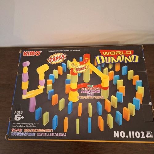 Domino board game new, 78 pieces with marble