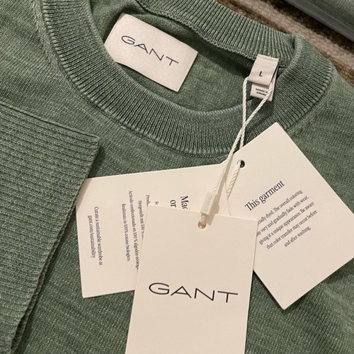 Gant L Green sweatshirt new, organic cotton, crew neck
