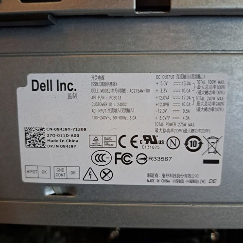 Dell Precision T1650 workstation used, i7 3770, PSU, DVD, no disk or RAM