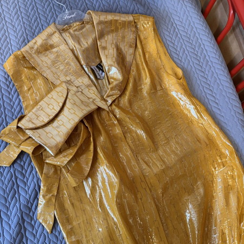 Nadia Rapti Savannah Sun Dress Small 100% Silk like new, yellow gold