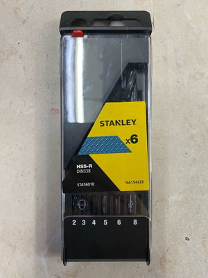 Stanley iron drill bit set 6 pieces new
