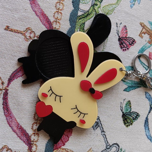 Keychain used large, black and multicolored