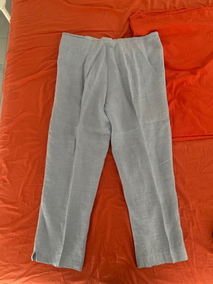 Linen pants large sea blue used