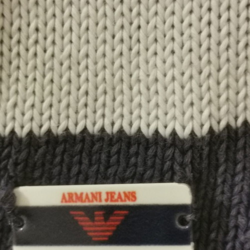 Armani Jeans blouse Large, white and blue, cotton