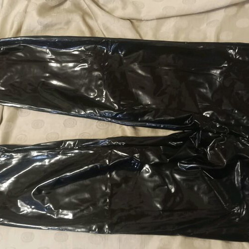Shein women's shiny high-waisted faux leather leggings new Small black