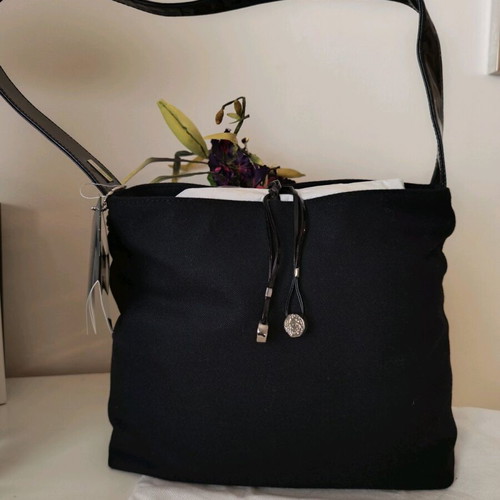 Folli Follie shoulder bag authentic black fabric new