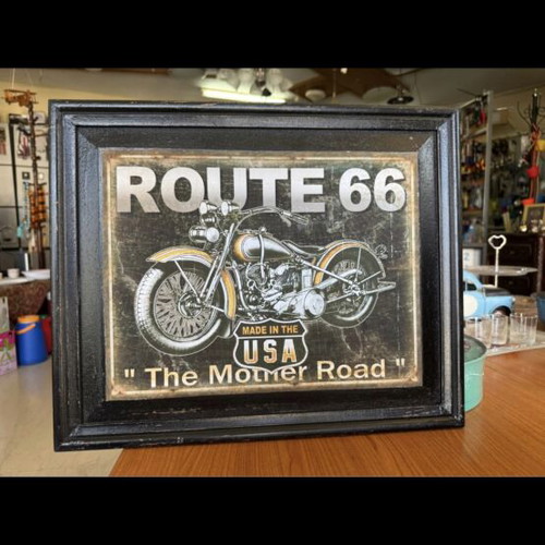 Wooden decorative Route 66 wall art