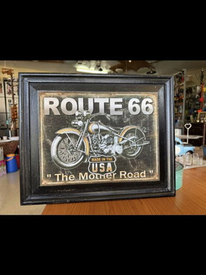 Wooden decorative Route 66 wall art