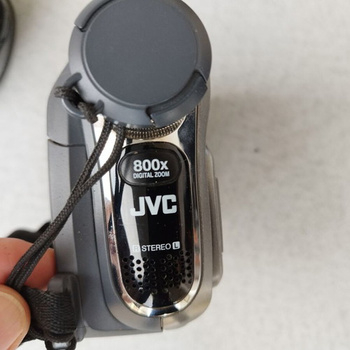 JVC GR-D725E digital video camera used with charger and case