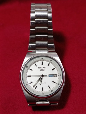 Seiko 5 Automatic 7009-316A ανδρικό ρολόι χειρός μεταχειρισμένο, λευκό καντράν, ατσάλινο μπρασελέ