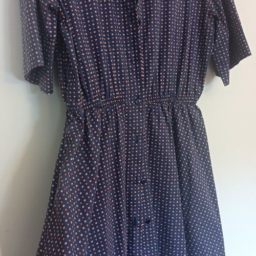 Innocent cotton midi shirt dress with geometric polka dots