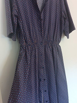 Innocent cotton midi shirt dress with geometric polka dots