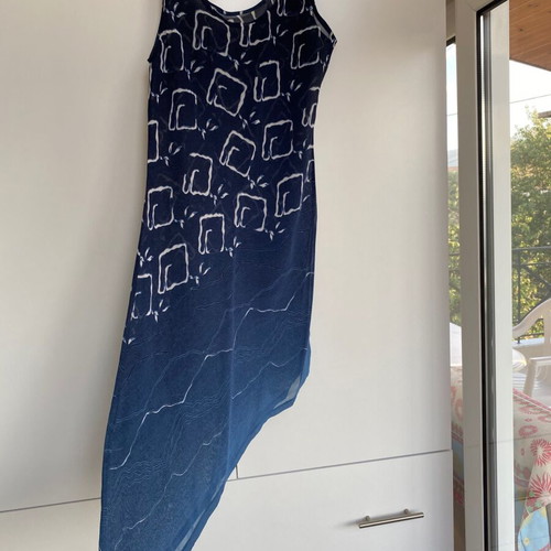 Vintage blue asymmetrical sleeveless dress like new