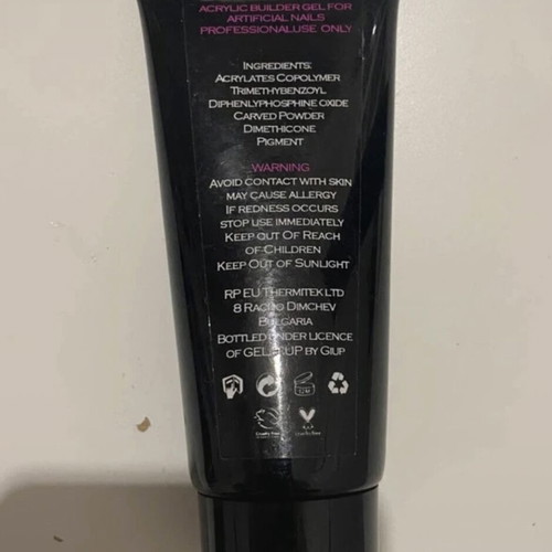 Poly gel sealed with glitter, per piece
