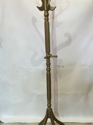 Vintage wooden coat rack used, gold tone 175x37x37 cm