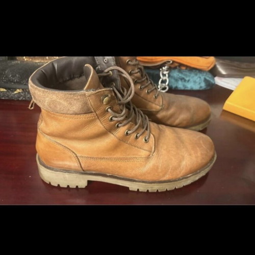 Leather boots used, brown, size 42