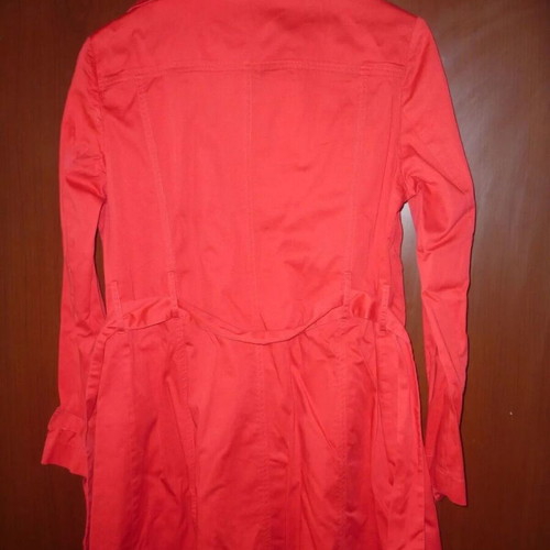 Women's red gabardine coat used, size M, spring autumn