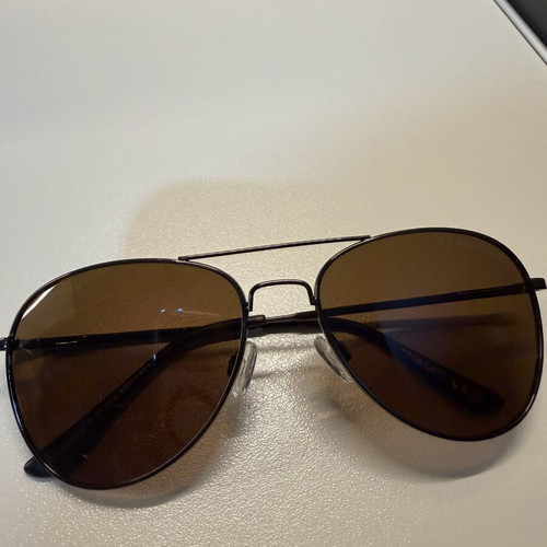 U.S. POLO ASSN. Aviator sunglasses like new, black metal frame, brown lenses