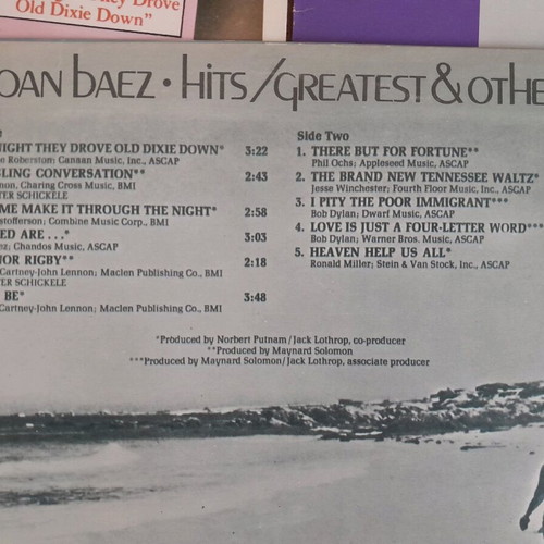 Joan Baez vinyl records like new, set of 3