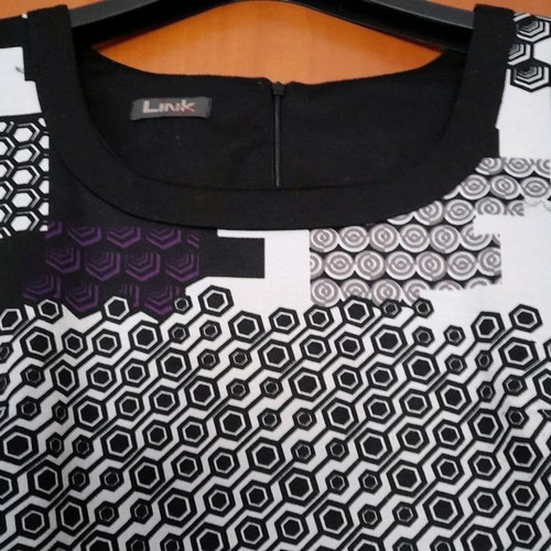 Seraphan dress black and white with purple and cypress accents like new