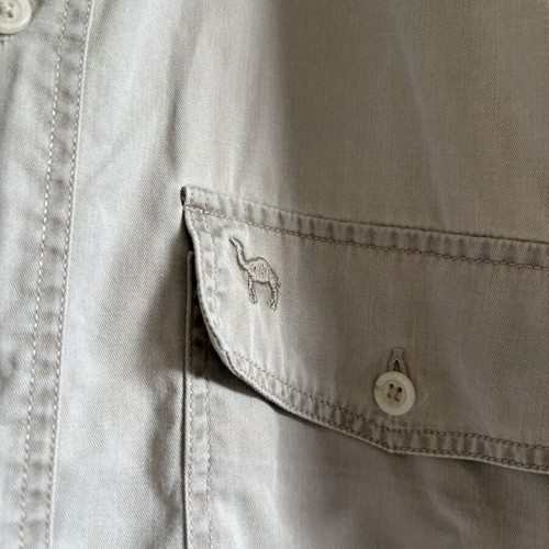 Camel 90s vintage short-sleeve safari shirt like new, oversized