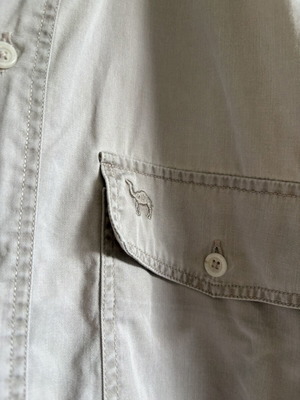 Camel 90s vintage short-sleeve safari shirt like new, oversized