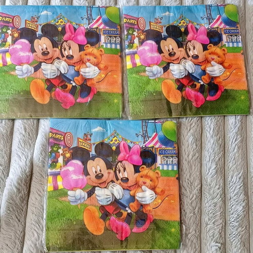 Mickey Minnie party napkins new, 3 sets of 30 pcs