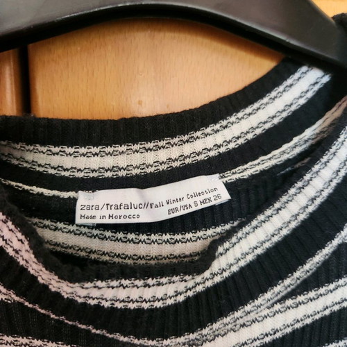 Zara Short Sleeve Striped Dress Like New, Midi