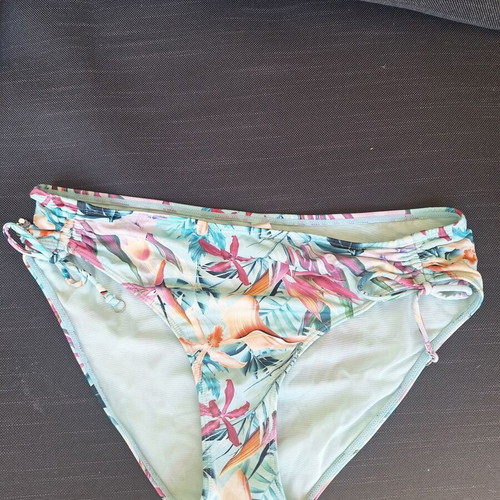 Change floral bikini bottom medium size 38 used, turquoise multicolor