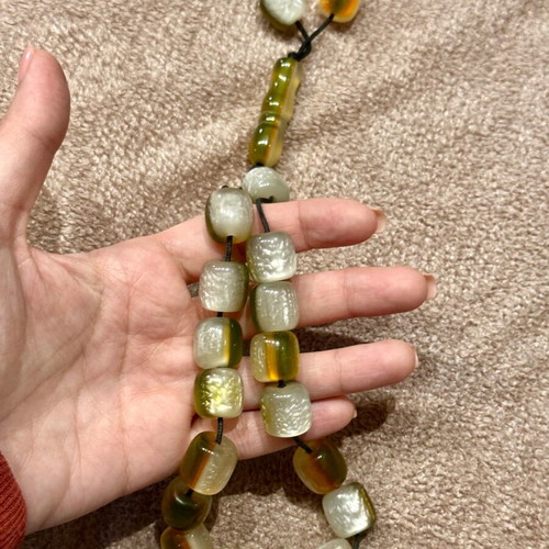 Two-tone worry beads in white and honey shades like new