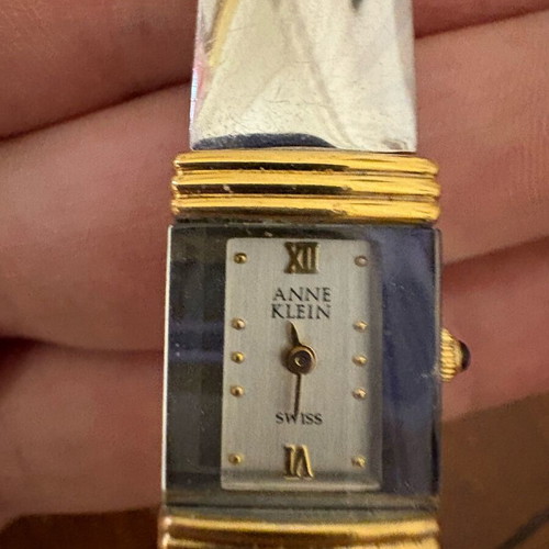 Anne Klein women's watch used, Swiss, silver, gold, quartz, analog