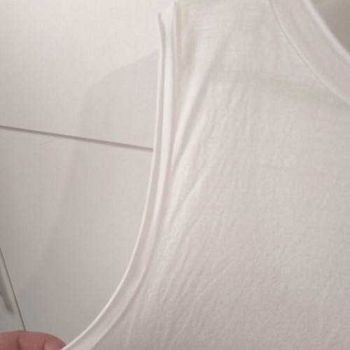 Benetton sleeveless top with birds used, white and grey, sizes L/XL
