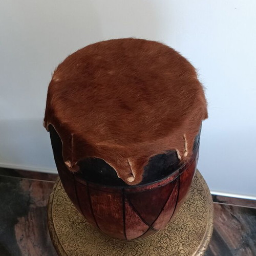 African Tarambuka Drum new, natural leather and wood