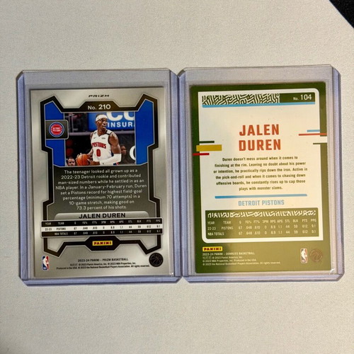 Jalen Duren lot new, Detroit Pistons, 4 cards Parallel Insert Base