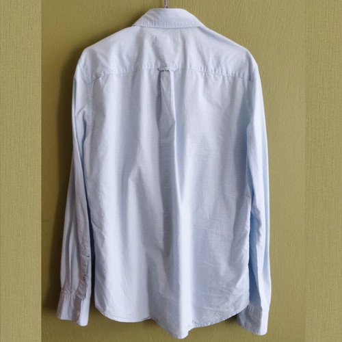 American Eagle men's shirt like new, white and blue, cotton