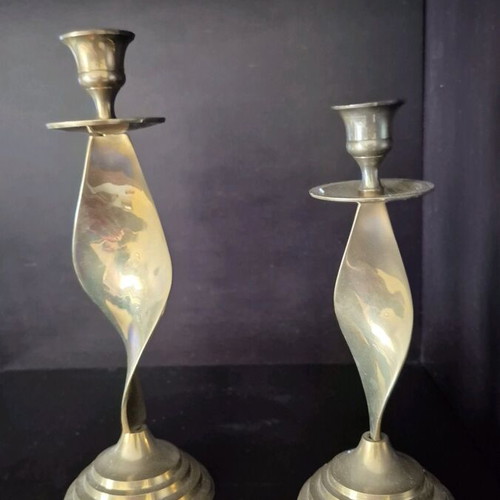 Vintage candle holders used, set of 2 pieces