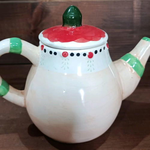 Vintage Christmas teapots set of 2, new