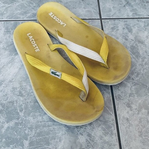 Lacoste flip flops used, yellow, size 37 women