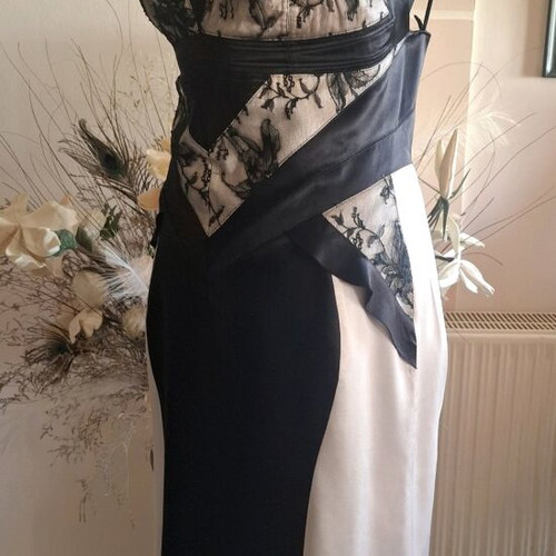 Luisa Spagnoli Silk Dress Like New Black With Beige