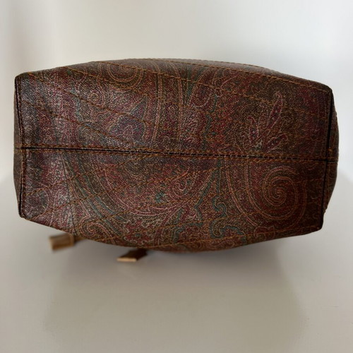 Etro Paisley Print Bucket Bag used, shoulder, brown
