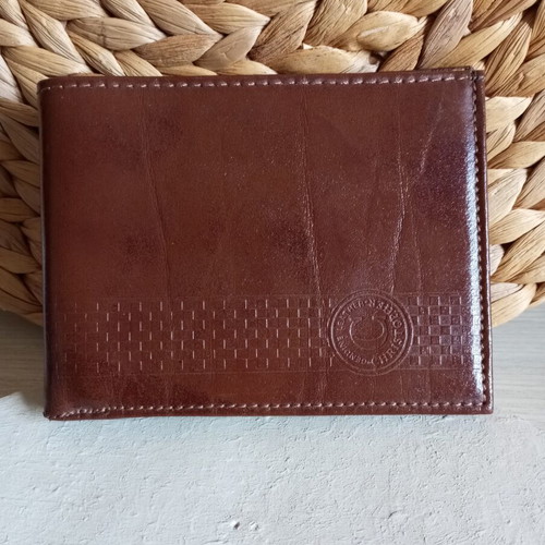 Men's leather wallet, brown, genuine leather