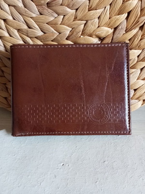 Men's leather wallet, brown, genuine leather