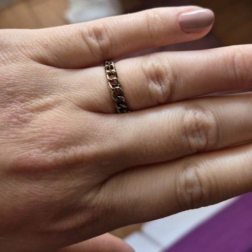 Chain ring used in antique vintage gold tone