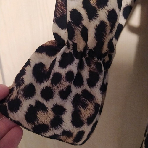 Dress straight cut leopard print like new, one size, beige brown
